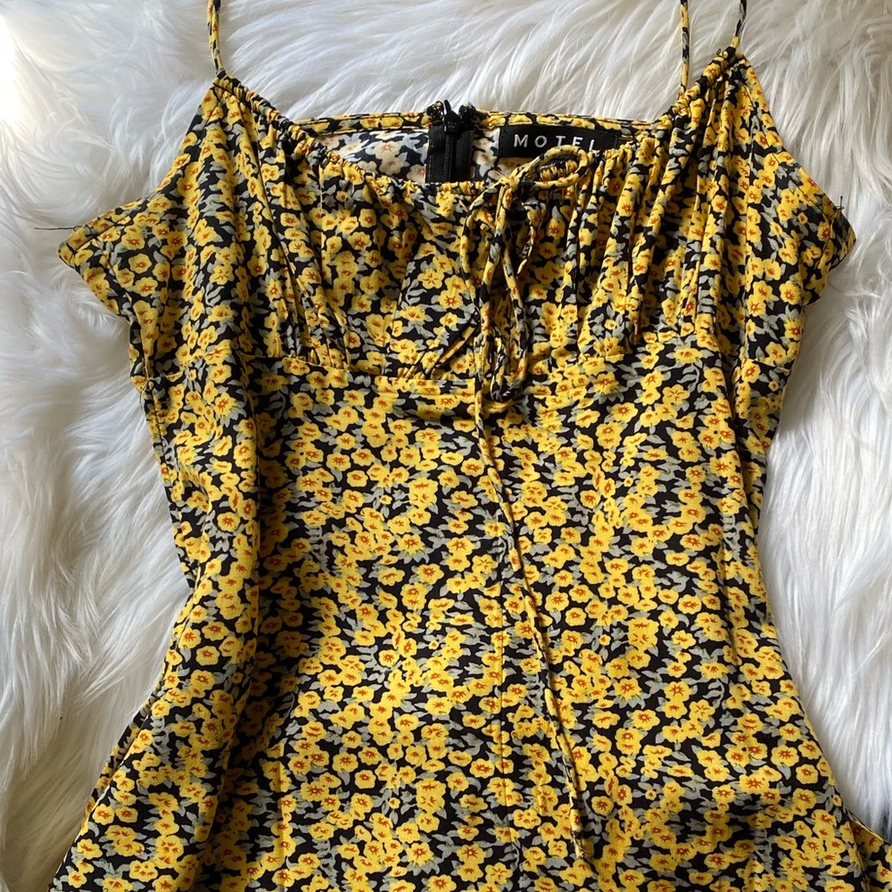 Motel Mala Printed Babydoll Mini Dress